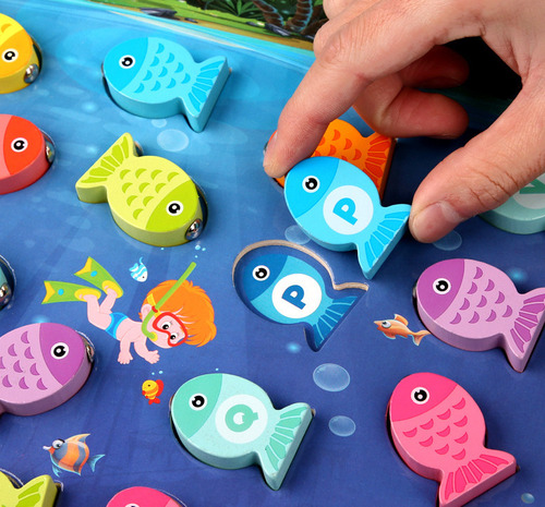 Para Juego De Pesca Con Imán De Madera For Niños /