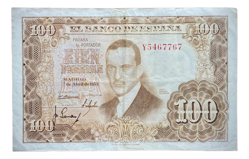 Billete 100 Pesetas España 1953 Pick 145 A.2 Romero De Torre