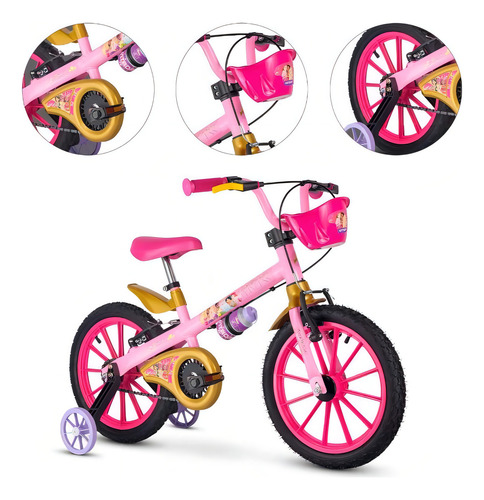 Bicicleta Disney Nathor para niñas y niños de 16 años con llantas Princess