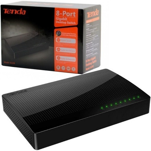 Switch 8 Puertos 10/100/1000 Mbps Tenda Sg108