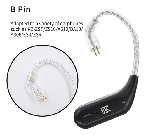 Módulo Bluetooth Para Fone De Ouvido Kz Az09 Pino B Black Preto