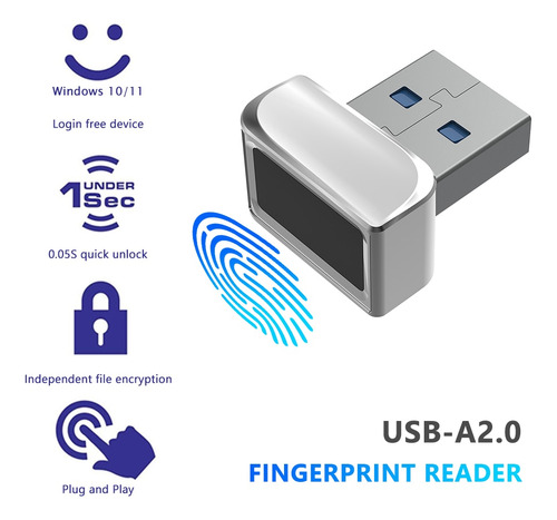 Lector De Huellas Dactilares Usb De Aleación De Zinc Mini Fi