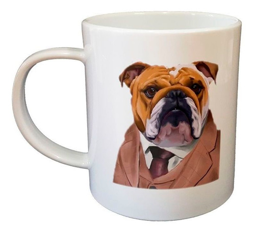 Taza De Plastico Bulldog Ingles Saco Y Corbata