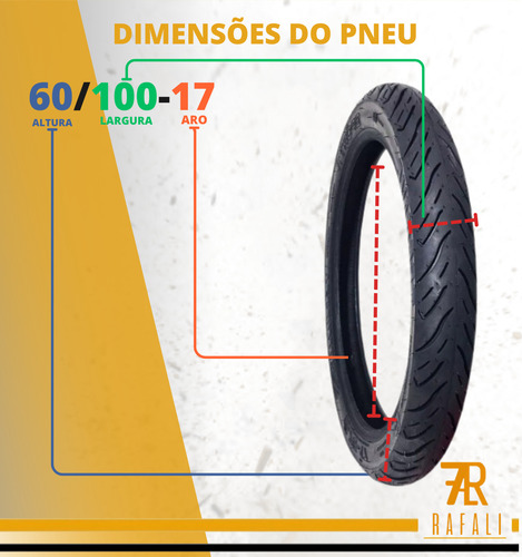 Pneu Biz Pop 100 Web 100 Dianteiro 60/100-17 Com Câmara