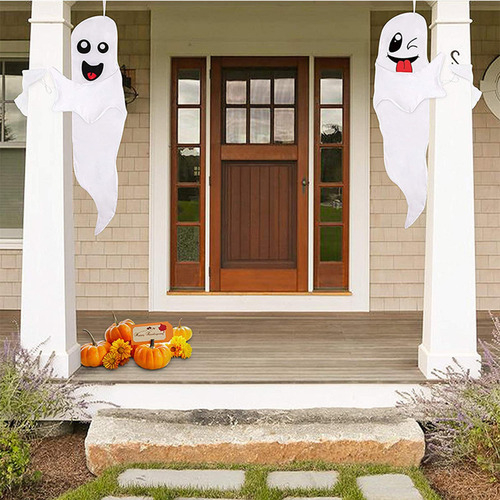 2 Spooky Tree Hanging Flags Halloween Windsock Para Interior