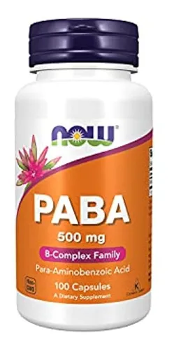 Now Suplementos, Paba (ácido Paraaminobenzoico) 500 Mg, Fami