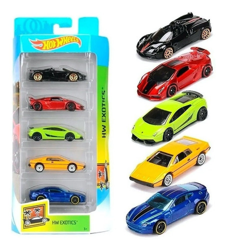 Autitos Hot Wheels Pack X5 Unidades Surtidos Autos Mattel 