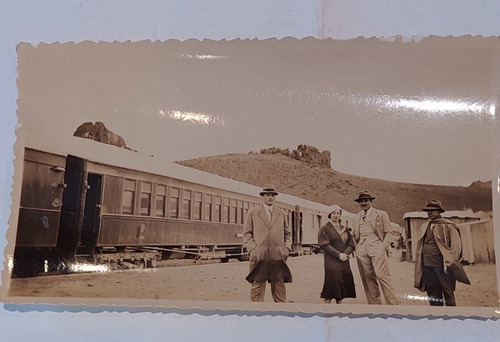 Antigua Foto Postal Tren Vagon Argentina Patagonia Art Deco