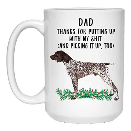 Funny Saying Dog Dad Cat Padre Taza De Café 15 Oz, Puntero A