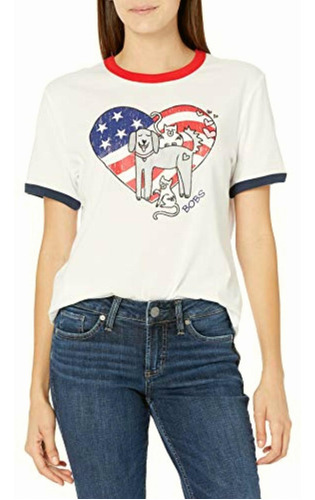 Skechers Playera Para Mujer, Bandera Blanca Con Forma De