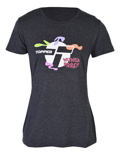 Remera Topper Gtw No Pares Mujer Negro Melange