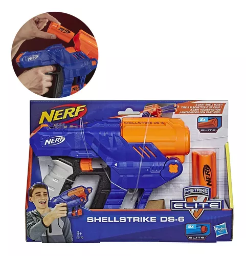 Lançador Dardos Nerf Brinquedo Shellstrike ds-6 Elite E6171 em