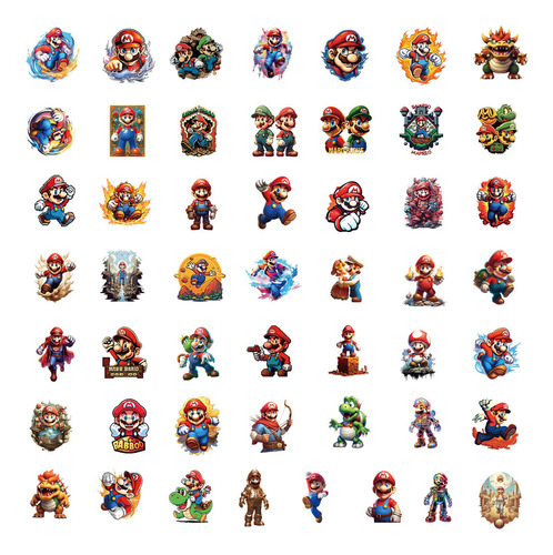 Kit 100 Adesivos Kirby + 50 Adesivos Mario - 150 Pcs Peças