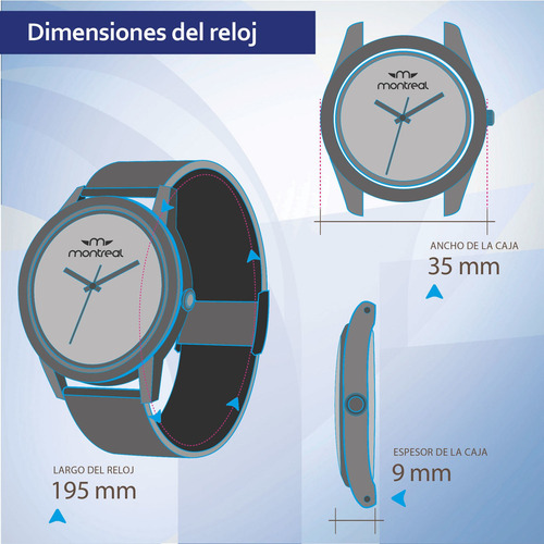 Reloj Montreal Hombre Ml634 100% Acero Doble Calendario Malla Plateado Bisel Plateado Fondo Gris
