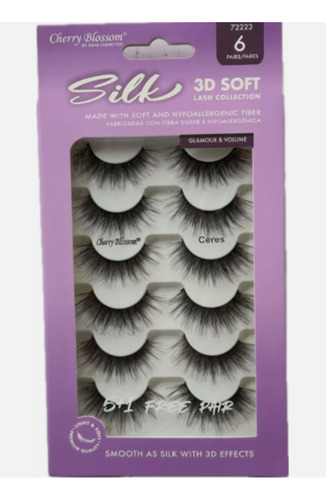 Cherry Blossom Silk 3d Soft Lash 5 Pack Negro