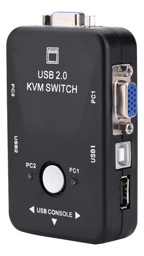 Caja Y Cables Del Conmutador De Kvm Del Usb Vga De 2 Puertos