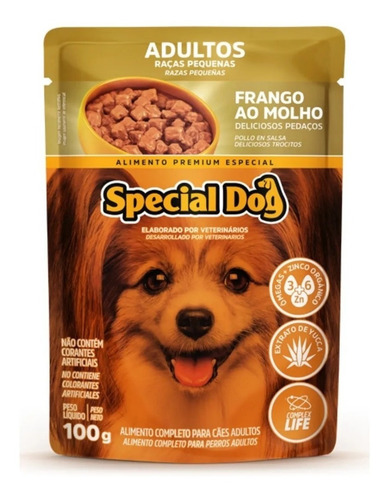 Imagem 3 de 3 de Special Dog Raça Peq Frango Ao Molho Ração Úmida Sachê 100g