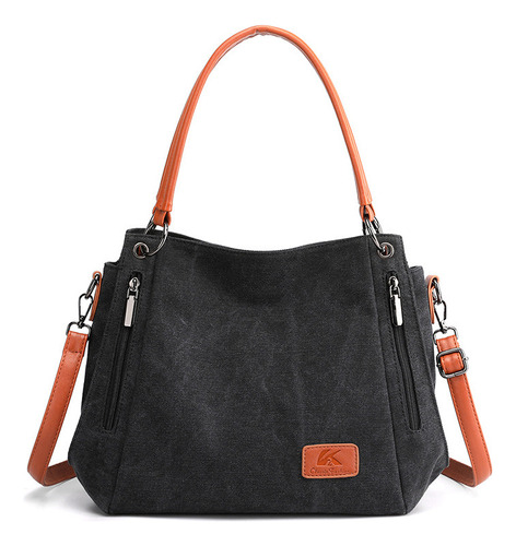 Bolso De Lona Simple Para Mujer Con Bandolera De Gran Capaci