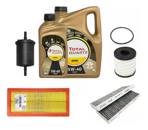 Kit 4 Filtros + 5 Lt Aceite 9000 Peugeot 3008 Thp Original