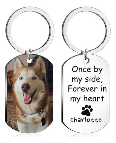 Cadena Clave Regalo Nombre Personalizado Doble Cara Dog Tag