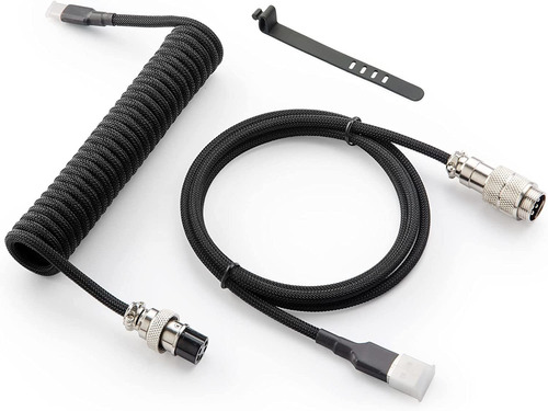 Cable Enrulados Para Teclados Y Usb C Negro