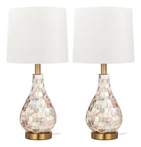 Comprar Tpamswo Juego 2 Lampara Mesa Costera Moderna Azulejo Natural
