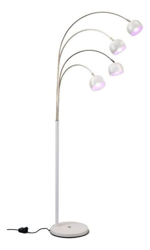 Lampara De Pie Miro 4 Luces Cuerpo Blanco Con Cromo Led