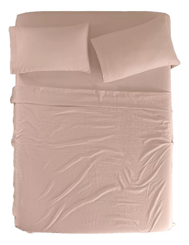 Juego De Sabanas Viasoft Washed Individual Sweet Pink Rosa Vianney Super Suaves Y Frescas