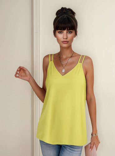 Blusa Tirantes Dobles Escote V Y Espalda Cruzada #30