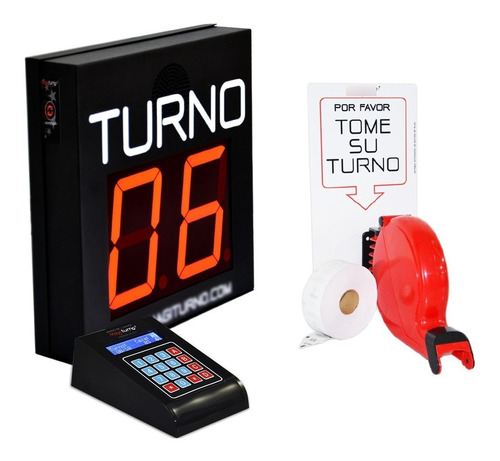 Kit Sistema Turnos, Turnero Digital Con Dispensador Y Rollo