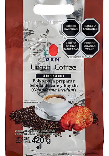Lingzhi Coffee 3 En 1 Dxn Con Ganoderma Lucidum 20 Sobres