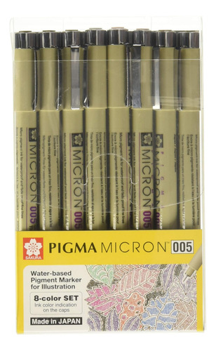 Sakura Pigma Micron 005 8 Colores, Tinta Pigmentada