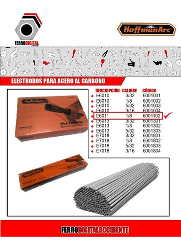 Imagen 2 de 4 de Electrodos Treffen 6011 1/8 (3.2mm) X 14 Hoffman Arc