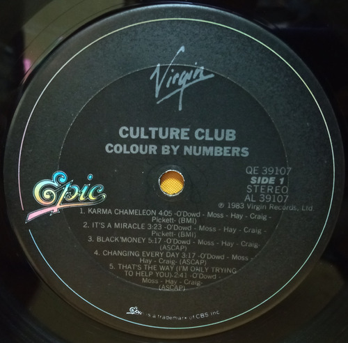 O Culture Club Lp Colour By Numbers Usa 1983 Ricewithduck