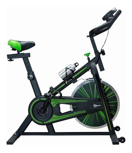 Bicicleta estática Centurfit MKZ-JINYUAN10KG para spinning color negro y verde