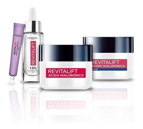 Kit Loreal Revitalift Crema Dia + Noche + Serum + Ojos