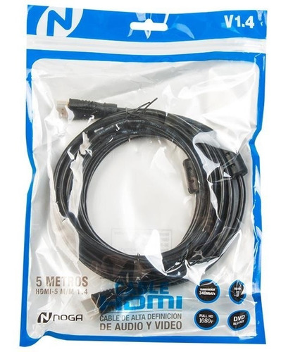 Imagen 2 de 2 de Cable Hdmi 5 Metros Full Hd Blindado 3d Smart Tv Pc Ps4 Ps5