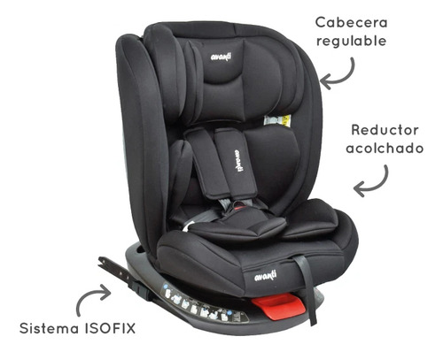 Butaca Silla Bebe Avanti Koln Con Isofix 0 A 36 Kg Gira 360 Color Negro