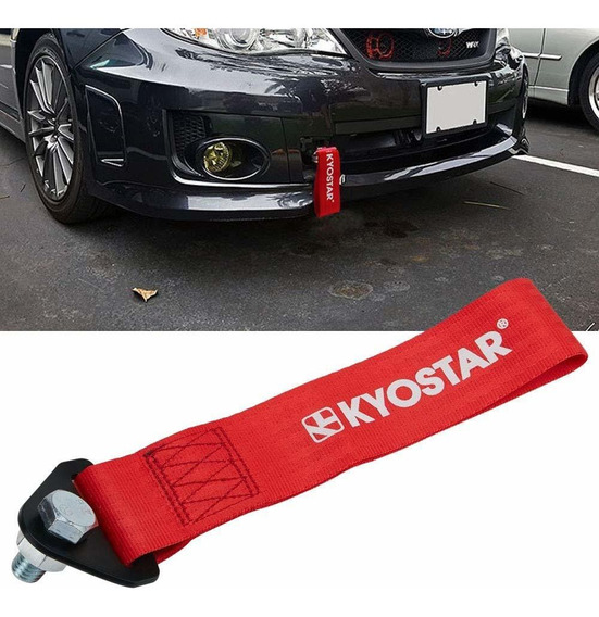 Kyostar Universal Sports Racing Style Tow Strap Fit for Front or Rear Bumper Yellow 