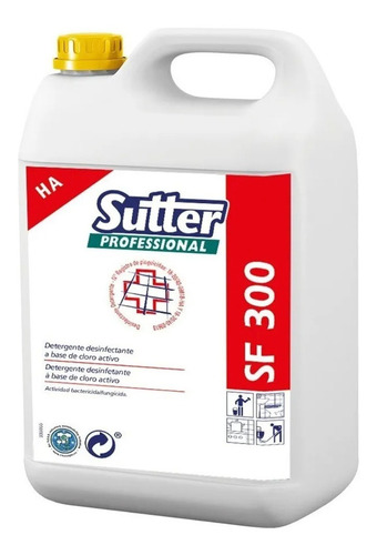 Sf 300 Sutter X 5l - Desengrasante Desinfect. Clorado Senasa