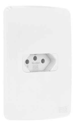 Tomada 10a 2p+t 250v Com Placa 4x2 Branco Weg Composé