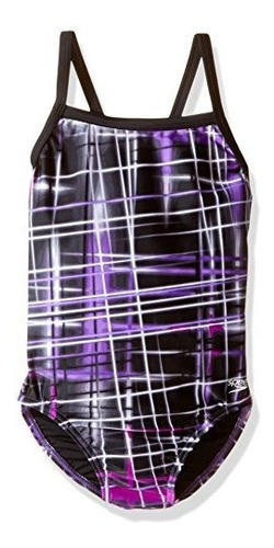 Traje De Baño Speedo Girls Powerflex Eco Laser Sticks Back, 