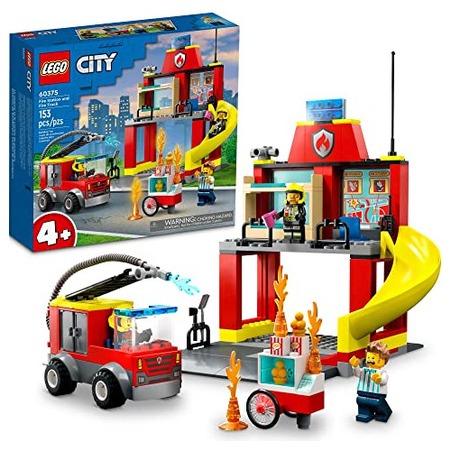 Estación De Bomberos Y Camión De Bomberos De Lego City 60375