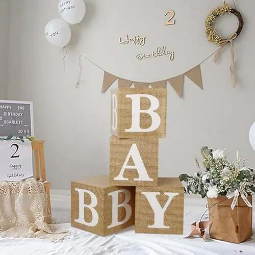 comprar Cajas De Bebé Letras Para Baby Shower, 4 Pcs Decorativas Boh