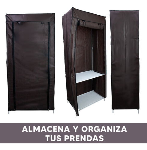 Set 2 Guardaropa Portátil De Tela Dormitorio Cafe Estante