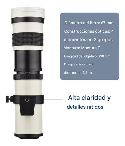 Cámara Mf Super Teleobjetivo Zoom Lente F/8.3-16 420-800mm