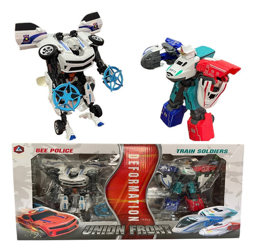 Juguete Robots War Transformables Tren Bala Y Patrulla Niños
