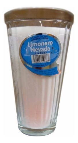 Veladora Limonero Brillamas Parafina Blanca Vaso Vidrio