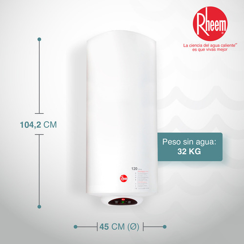 Calentador De Acumulación Eléctrico 120 Litros 110v Rheem Color Blanco
