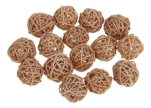 - 4x 15x Bola De Mimbre De Ratán Esfera Temática Natural